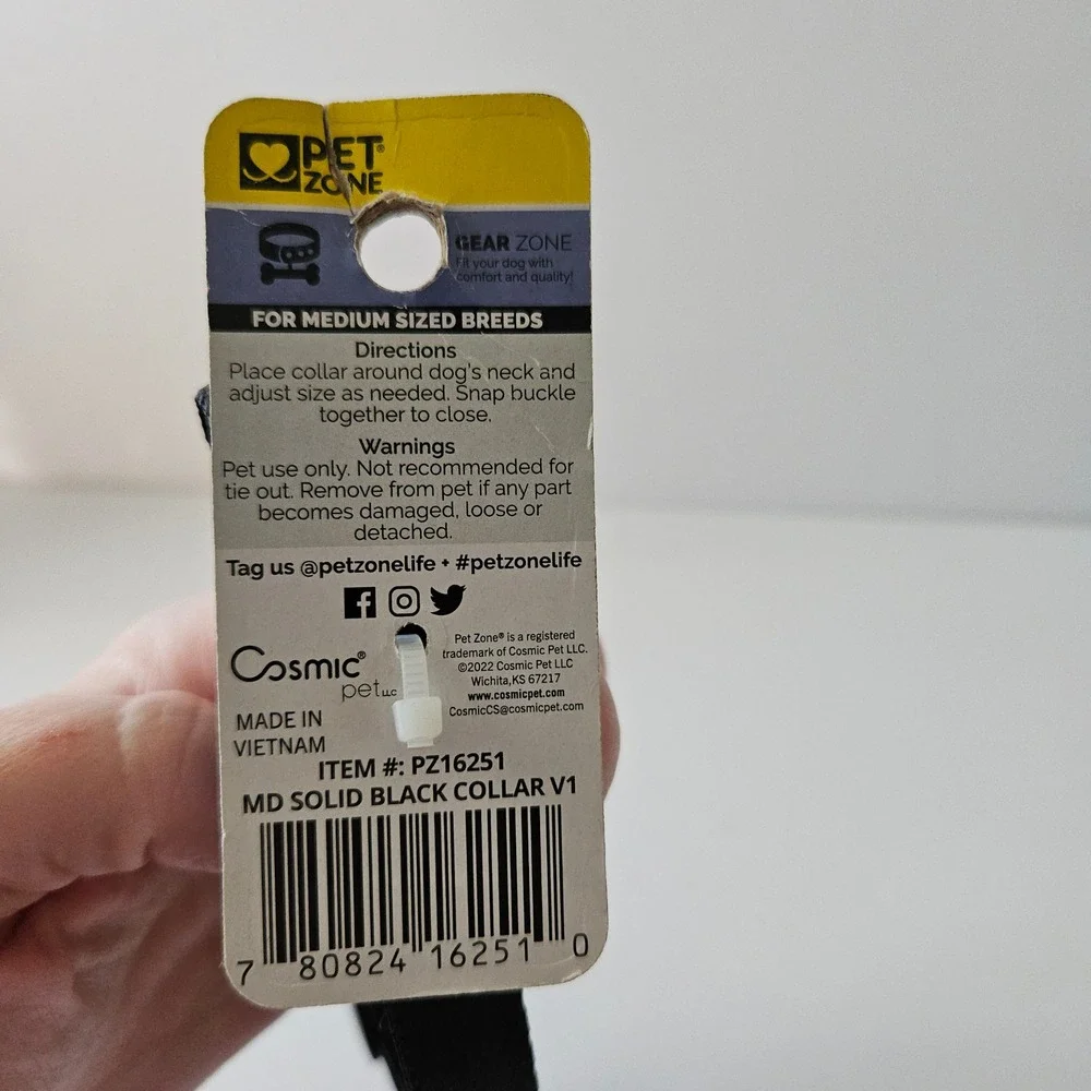 Pet Zone Dog Pet Collar - NEW - Size Medium - Neck 14-20